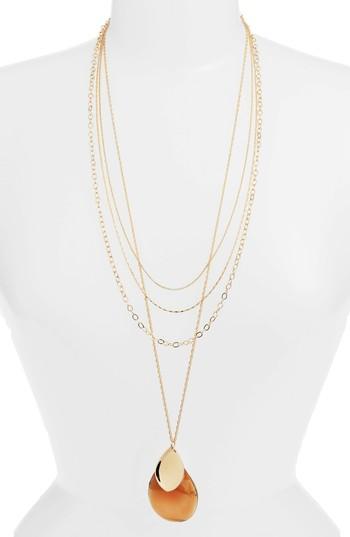 Women's Halogen Convertible Painted Petal Pendant Necklace