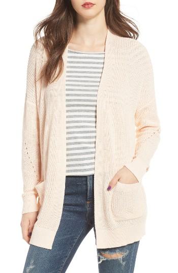 Women's Bp. Open Front Cotton Cardigan - Pink