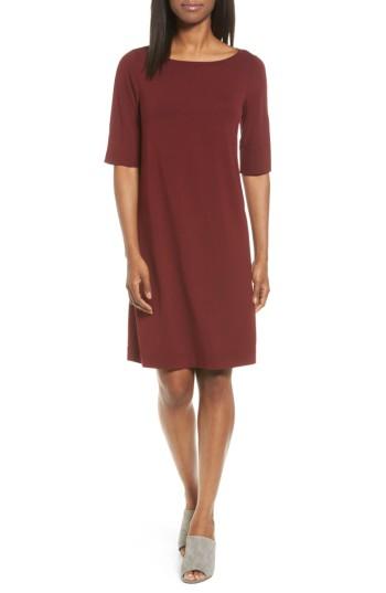 Women's Eileen Fisher Jersey Shift Dress, Size - Red