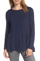 Women's Caslon Cozy Back Peplum Top - Blue