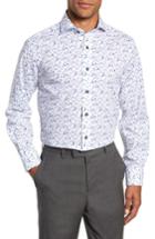 Men's Lorenzo Uomo Trim Fit Floral Dress Shirt .5 - 34 - Blue