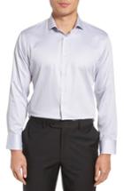 Men's Nordstrom Men's Shop Trim Fit Stripe Dress Shirt 34/35 - Grey