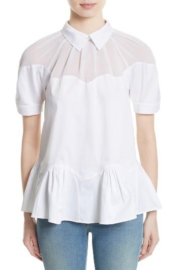 Women's Opening Ceremony Wave Peplum Sateen Top