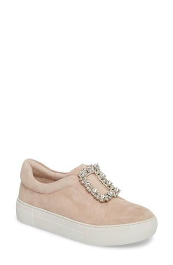 Women's Jslides Abode Embellished Buckle Platform Sneaker .5 M - Beige