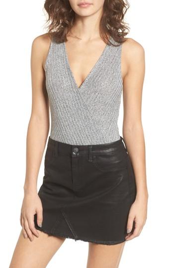 Women's Love, Fire Rib Knit Bodysuit - Grey