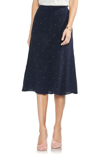 Women's Vince Camuto Soho Pindot A-line Skirt - Blue