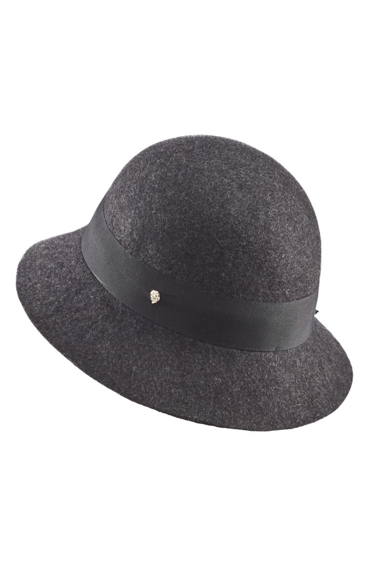Women's Helen Kaminski Wool Cloche - Black