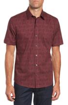 Men's Zachary Prell Rinaldi Regular Fit Pattern Sport Shirt - Red