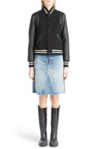 Women's Saint Laurent 'teddy' Full Leather Sleeve Bomber Jacket