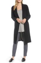 Women's Eileen Fisher Long Silk Jacket, Size - Black
