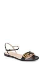 Women's Gucci Marmont Quarter Strap Flat Sandal Us / 39eu - Black