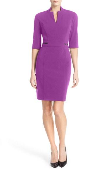 Women's Tahari Bi-stretch Sheath Dress - Purple
