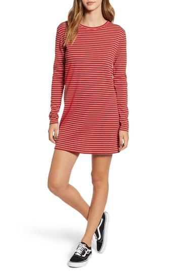 Women's Obey Kenwood Stripe Cotton Blend Dress - Red