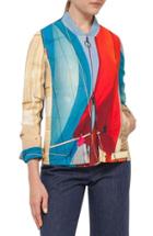 Women's Akris Punto 'mainsail' Print Crepe Bomber Jacket