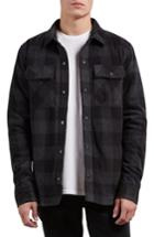 Men's Volcom Bower Check Print Fleece Jacket - Grey