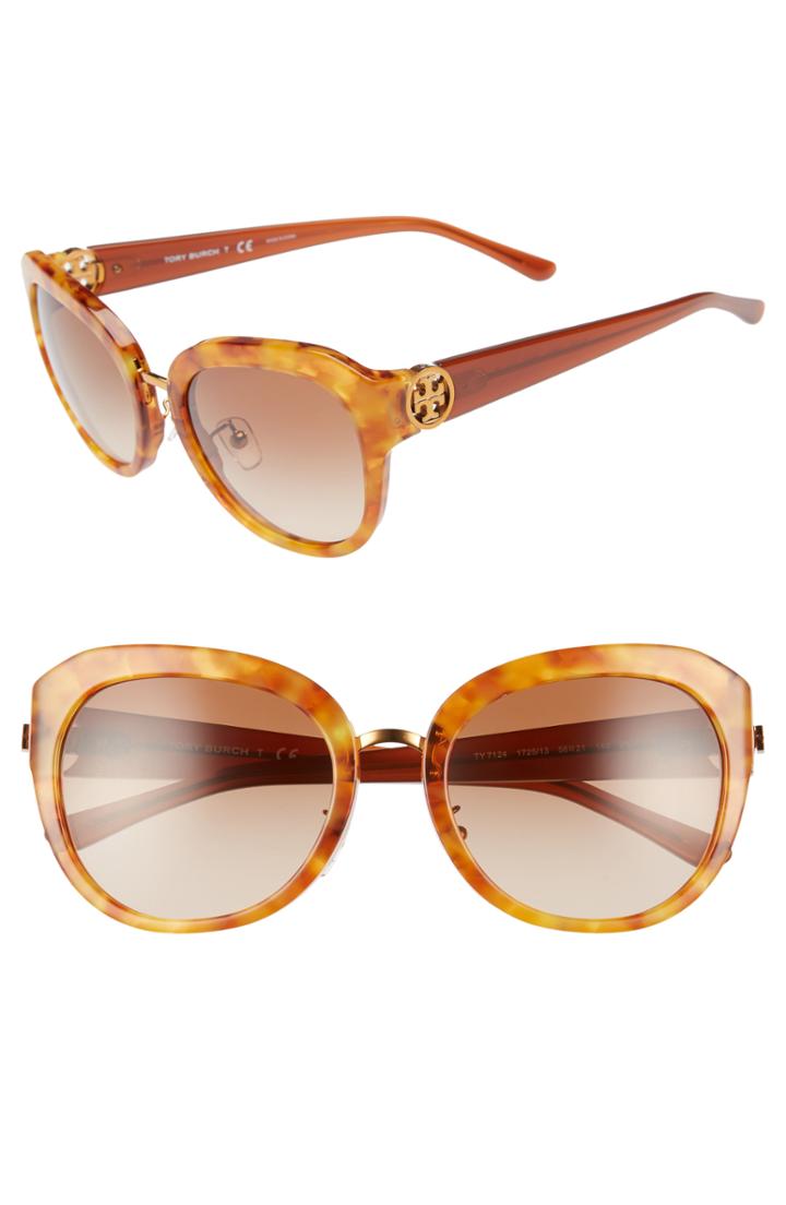 Women's Tory Burch Irregular Reva 56mm Sunglasses -