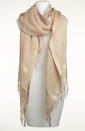 Nordstrom Linen Blend Scarf Womens Tan Oxford One Size