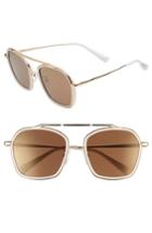 Women's Blanc & Eclare Vancouver 58mm Polarized Sunglasses - Snow/ Gold/ Solid Gold Mirror