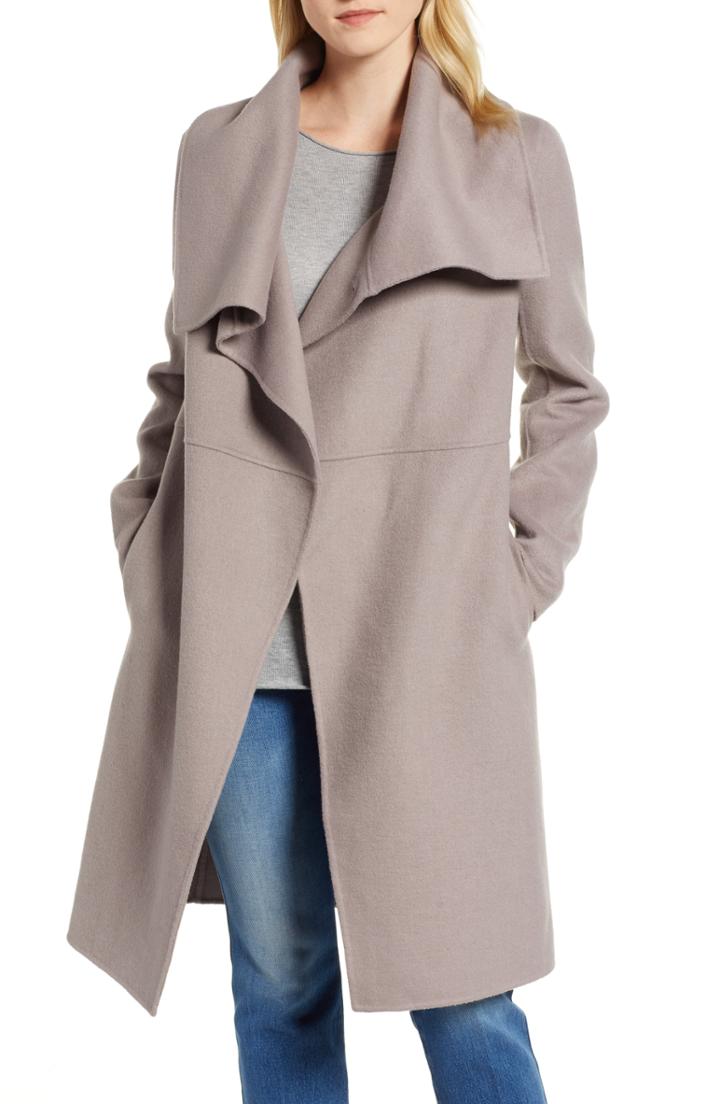 Women's Eileen Fisher Wool Blend Kimono Coat - Green