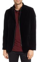 Men's Hugo Apino Slim Fit Velvet Zip Sport Coat R - Black