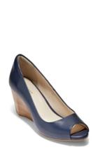 Women's Cole Haan Sadie Open Toe Wedge Pump .5 B - Blue