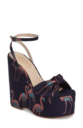Women's Topshop Waltz Knotted Platform Wedge .5us / 36eu - Blue