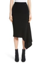 Women's St. John Collection Flat Rib Knit Asymmetrical Skirt, Size - Black