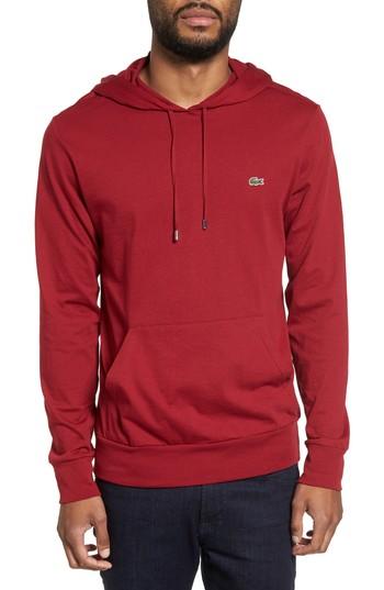 Men's Lacoste Pullover Hoodie (m) - Red