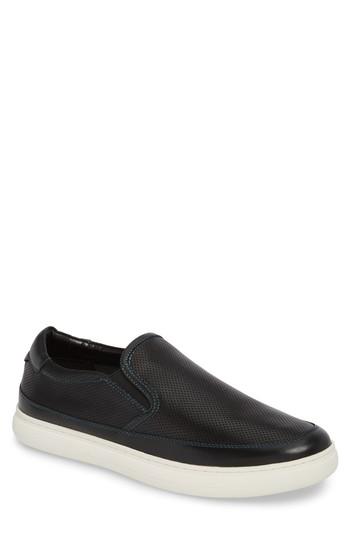 Men's Donald Pliner Corbyn Perforated Slip-on Sneaker M - Black