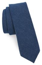 Men's 1901 Verona Solid Cotton Skinny Tie, Size - Blue