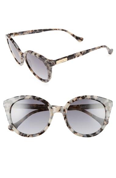 Women's Sonix Holland 50mm Gradient Round Sunglasses - Black Fade/ Milk Tortoise