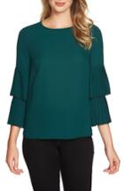 Women's 1.state Pleated Sleeve Blouse - Green