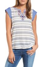 Women's Thml Embroidered Stripe Top - White