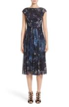 Women's Fuzzi Floral Print Tulle Belted Dress