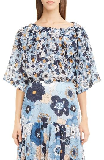 Women's Chloe Floral Waffle Weave Top