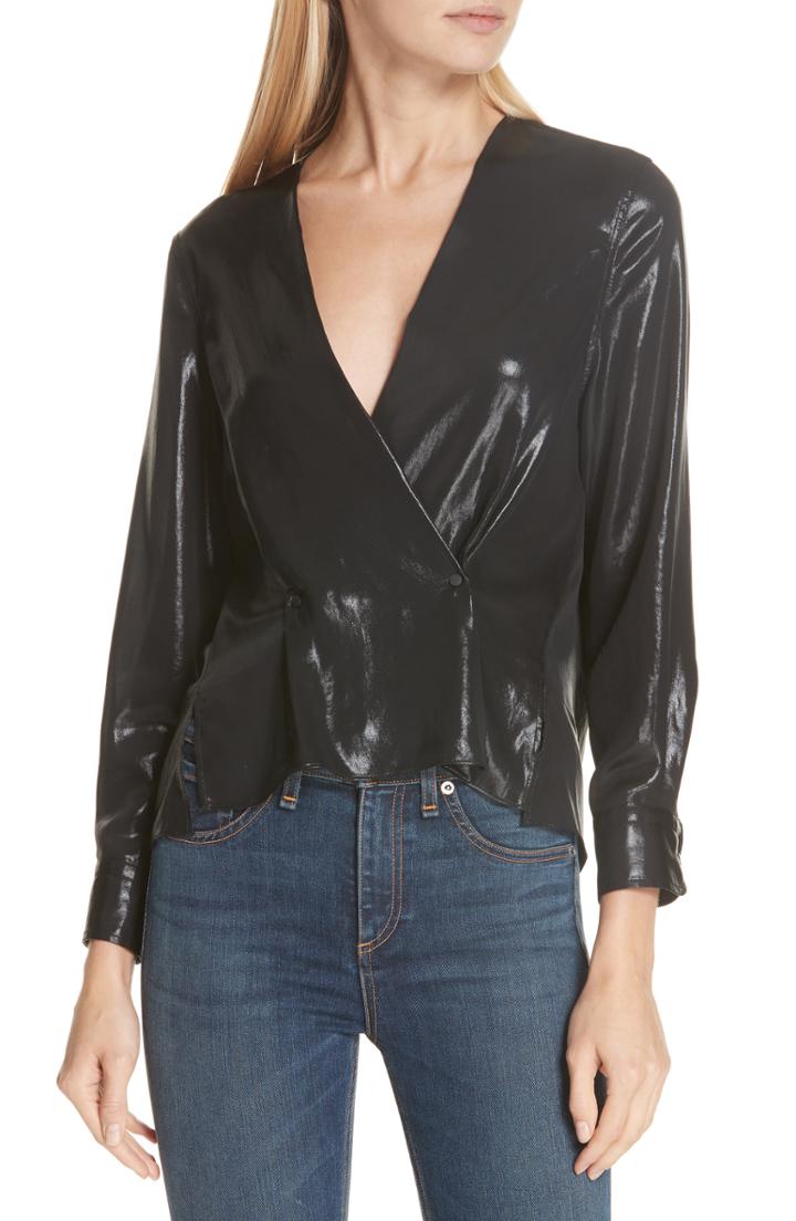 Women's Rag & Bone Debbie Metallic Blouse