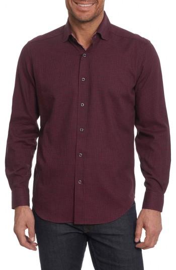 Men's Robert Graham Colin Tailored Fit Sport Shirt, Size - Red