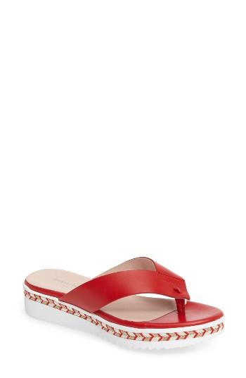 Women's Patricia Green Brooklyn Wedge Flip Flop M - Red