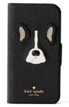 Kate Spade New York Antoine Applique Leather Iphone X Folio Case - Black