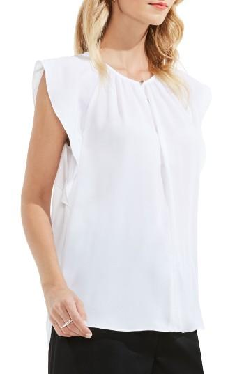 Women's Vince Camuto Flutter Sleeve Keyhole Blouse - White