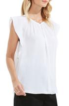 Women's Vince Camuto Flutter Sleeve Keyhole Blouse - White