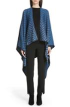 Women's Missoni Zigzag Wool Cape, Size - Blue