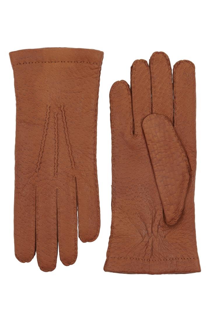 Men's Hestra Peccary Leather Gloves - Brown
