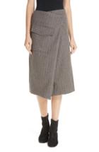 Women's Sea Noemie Pinstripe Wrap A-line Skirt