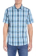 Men's Tommy Bahama Papagayo Plaid Sport Shirt, Size - Blue