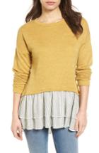 Women's Caslon Double Layer Sweatshirt, Size - Yellow