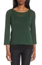 Women's Eileen Fisher Organic Linen Blend Top, Size - Green
