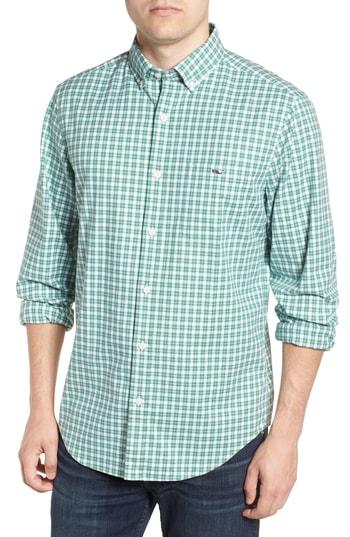 Men's Vineyard Vines Eagle Hill Classic Fit Check Sport Shirt - Green