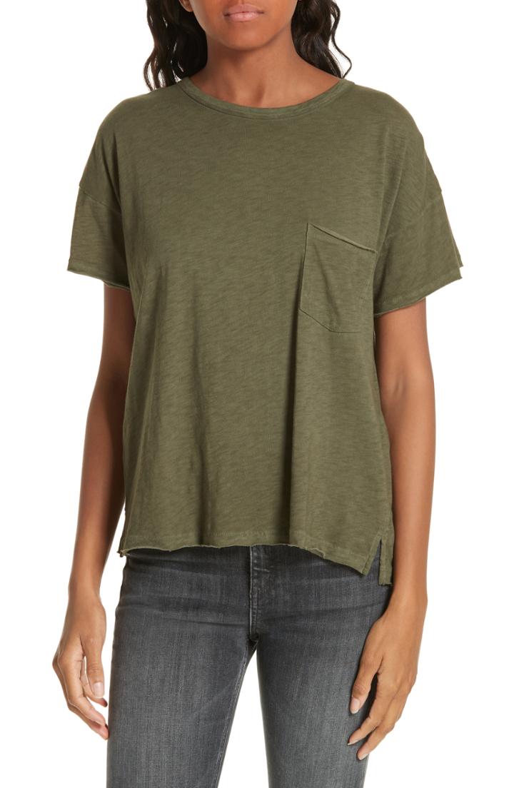 Women's Rag & Bone/jean Vintage Crewneck Cotton Pocket Tee - Green