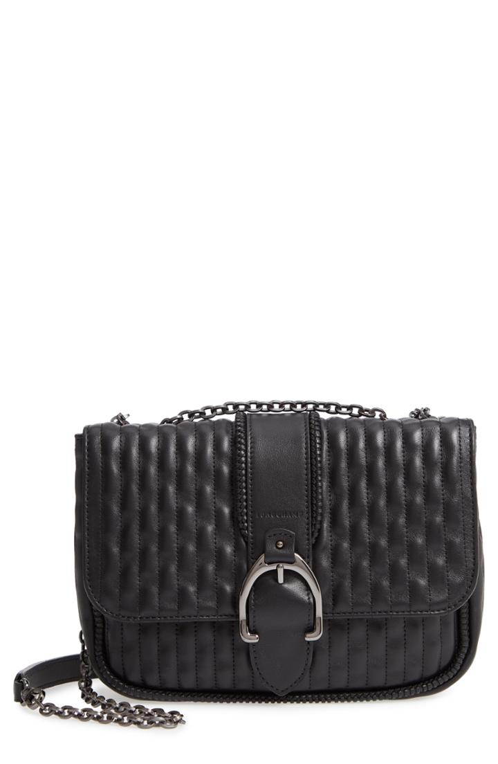 Longchamp Small Leather Crossbody Bag - Grey